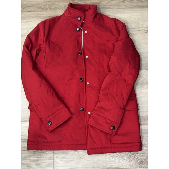 LORO PIANA Quilted Jacket Pinkish/Red Made In Italy Women's 44 - Picture 3 of 14